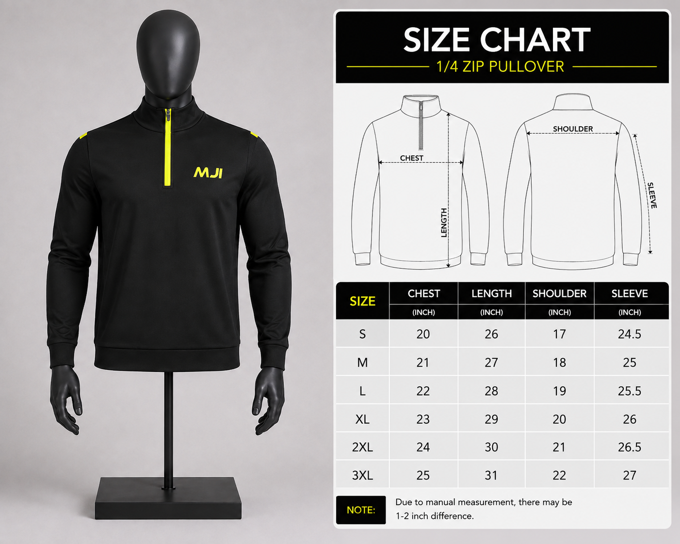 Men's Black Quarter Zip Pullover – Premium Custom Sports Sweatshirt - Image 5