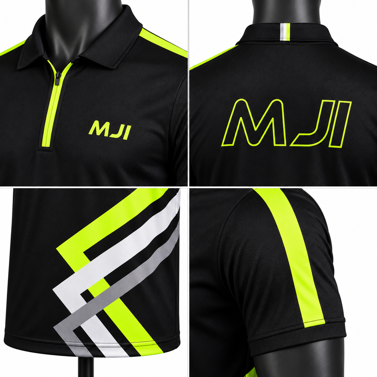 Men's Quarter Zip Polo Shirt – Custom Sports Polo - Image 4