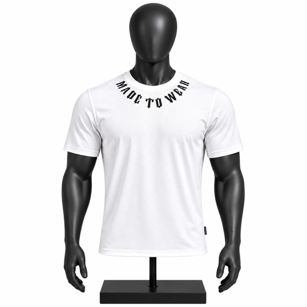 Custom graphic T-shirt in white with MADE TO WIN print