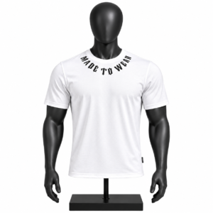 Custom graphic T-shirt in white with MADE TO WIN print