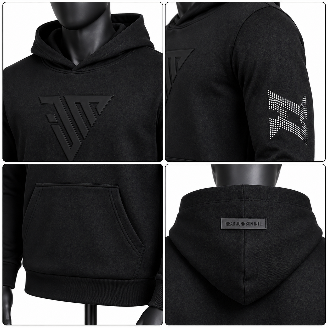 Men's Black Hoodie – Premium Custom Pullover Hoodie - Image 4