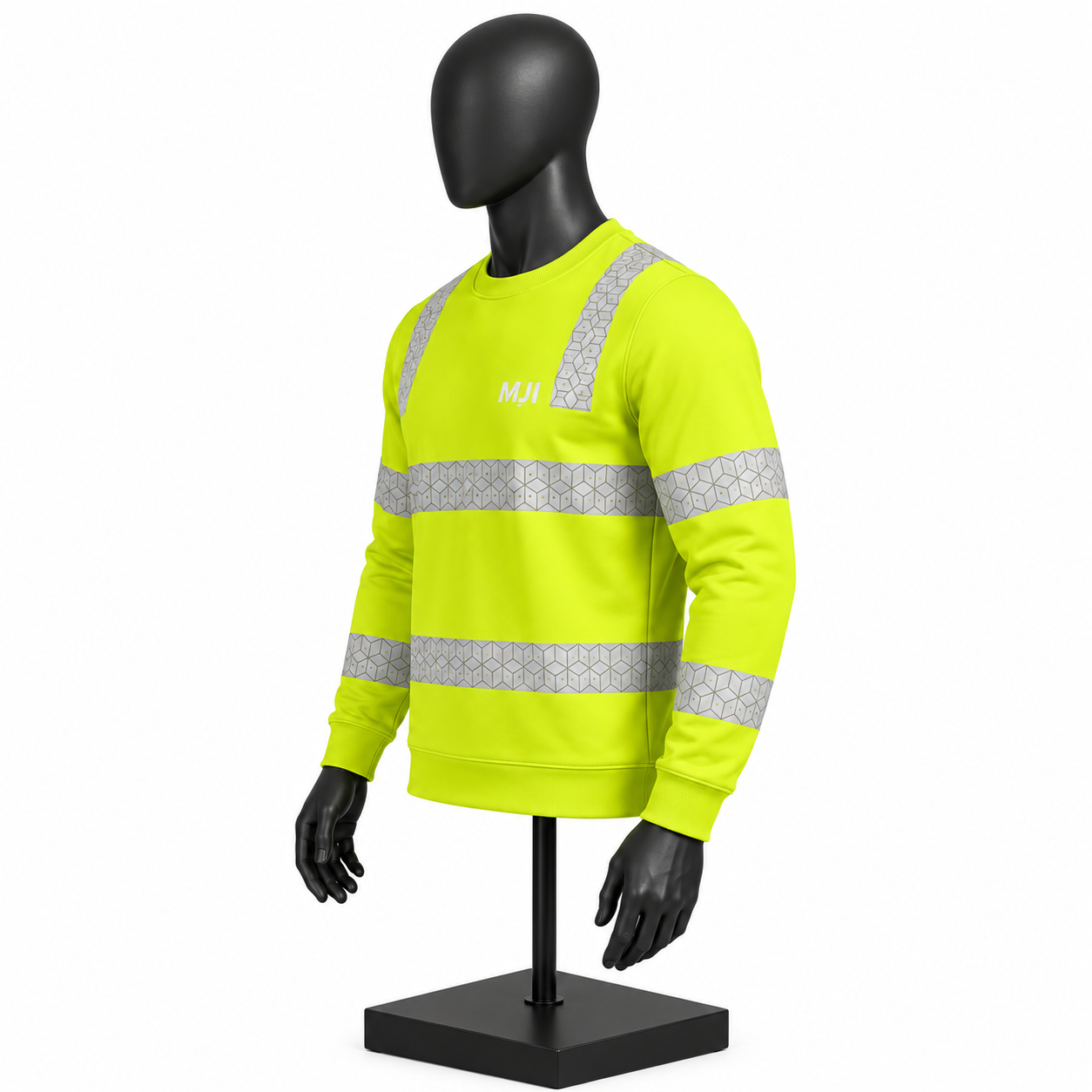 Men's High Visibility Reflective Sweatshirt – Custom Workwear Crew Neck - Image 3