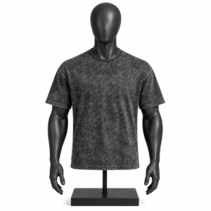 Men's Oversized T-Shirt in dark grey acid wash streetwear design
