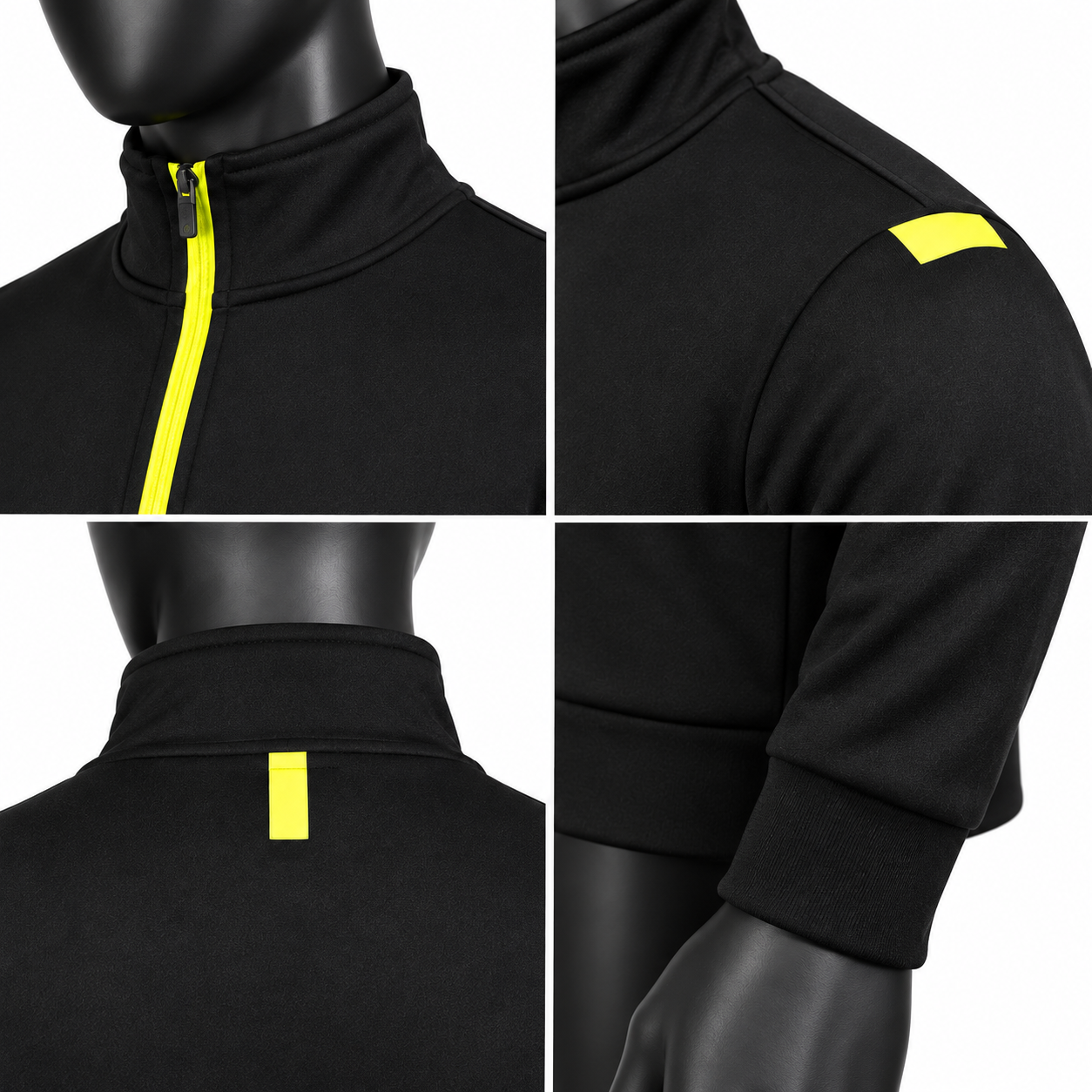 Men's Black Quarter Zip Pullover – Premium Custom Sports Sweatshirt - Image 4