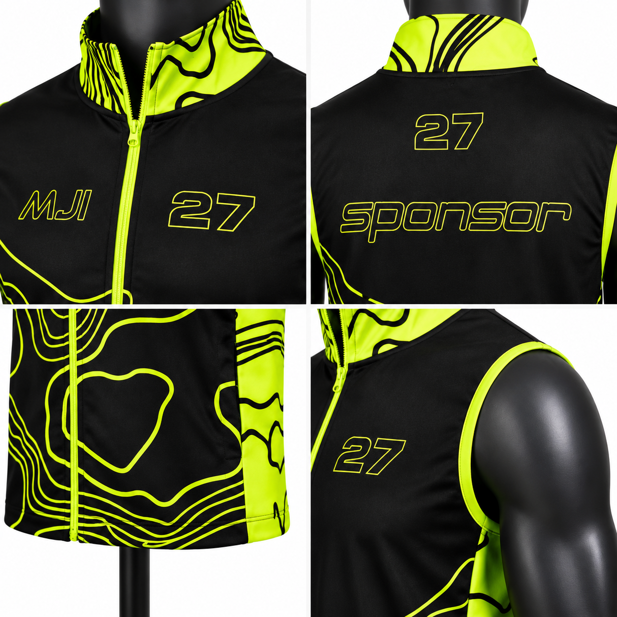 Men's Graphic Performance Vest – Custom Sportswear Zip Vest - Image 4