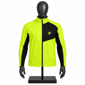 Men's Track Jacket in black and neon with custom sportswear design