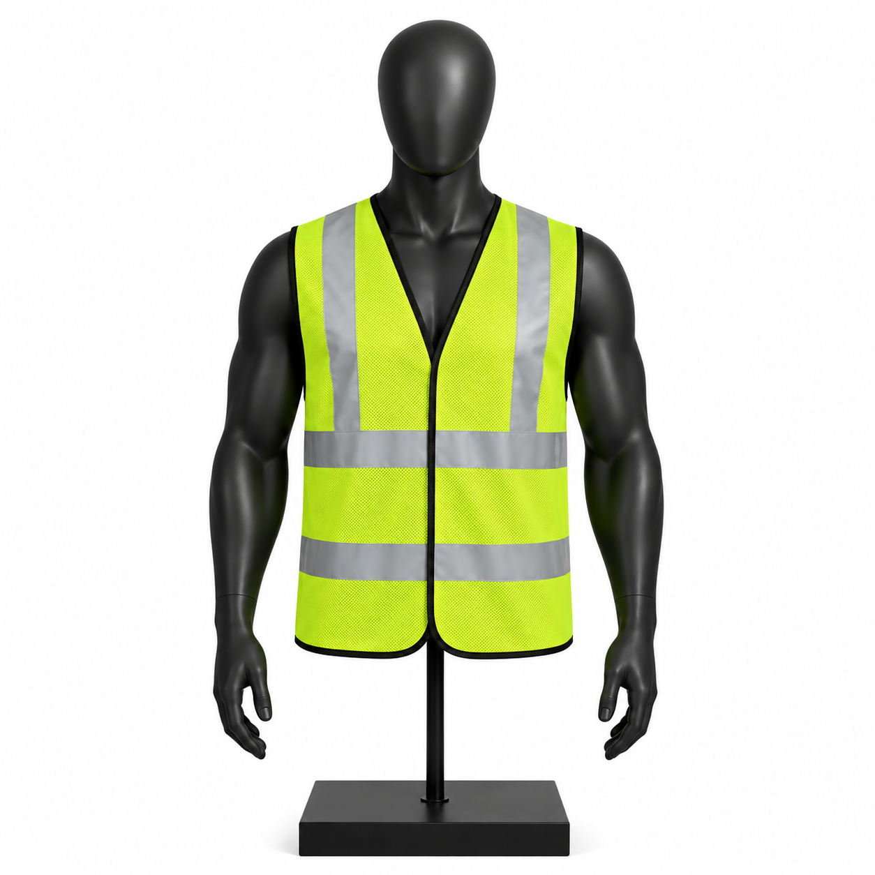 High Visibility Safety Vest in neon yellow with reflective detailing