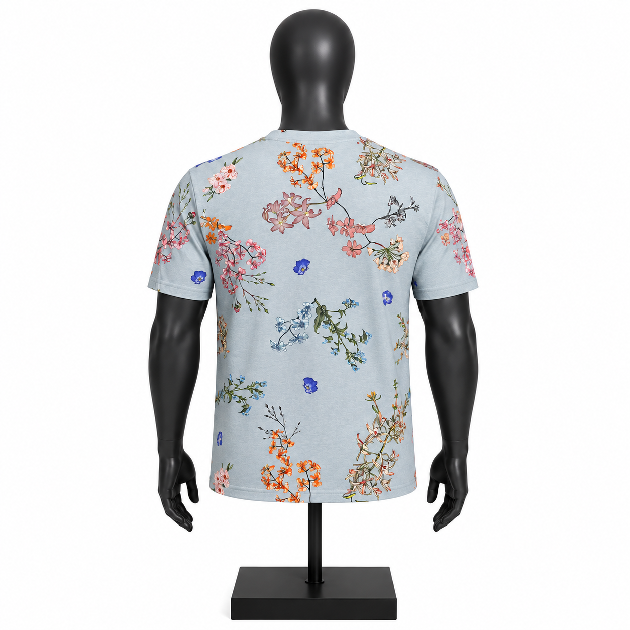 Men's Floral Print T-Shirt – Custom Printed Short Sleeve Tee - Image 2