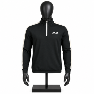 Men's Quarter Zip Performance Top in black and white custom sportswear design