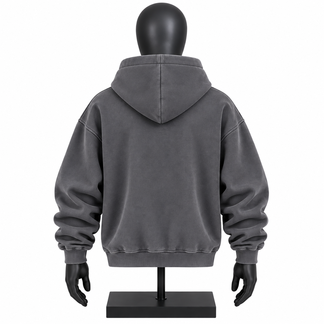 Men's Grey Hoodie – Custom Cotton Blend Pullover Hoodie - Image 2