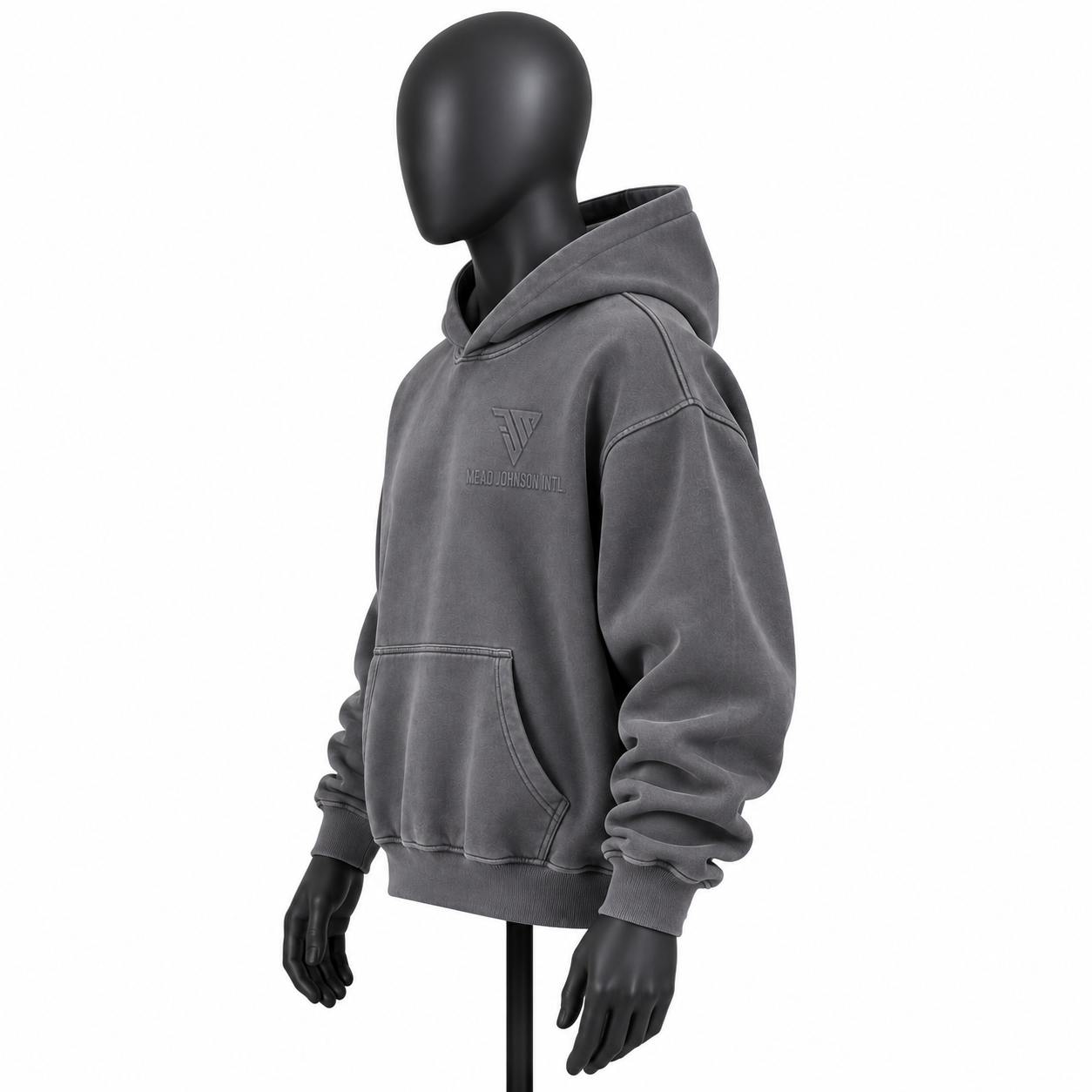 Men's Grey Hoodie – Custom Cotton Blend Pullover Hoodie - Image 3