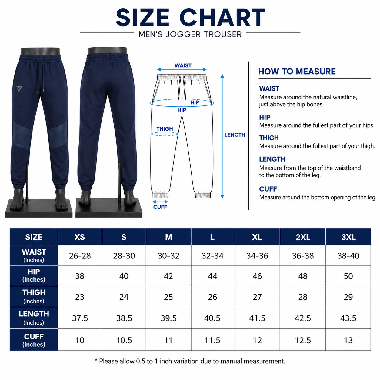 Men's Jogger Pants – Custom Navy Athletic & Sportswear Trousers - Image 5