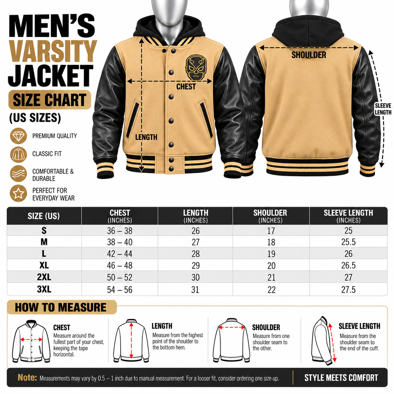 Men's Beige Varsity Jacket – Custom Hooded Letterman Jacket - Image 5