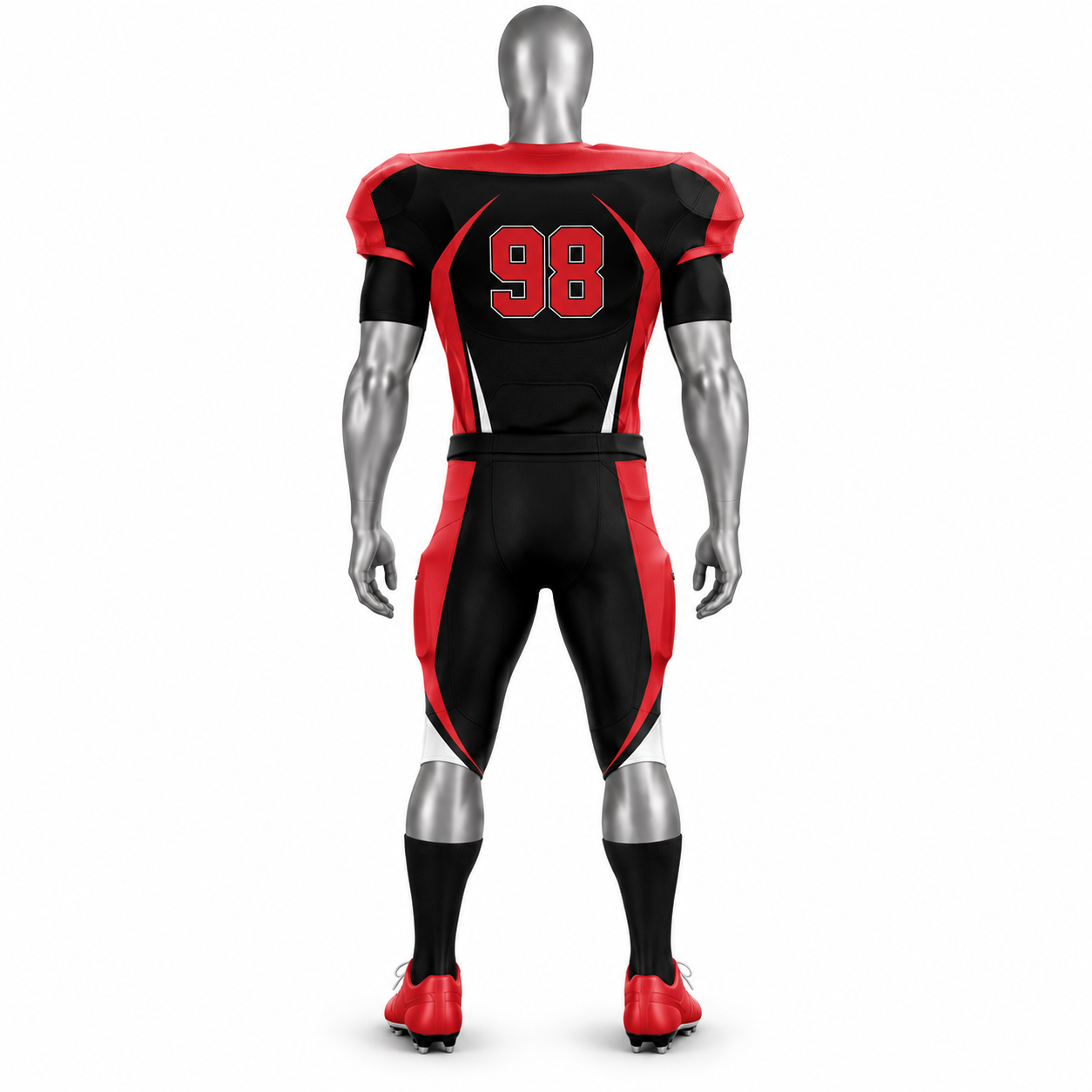 Men's Red American Football Uniform – Custom Football Jersey & Pants - Image 2