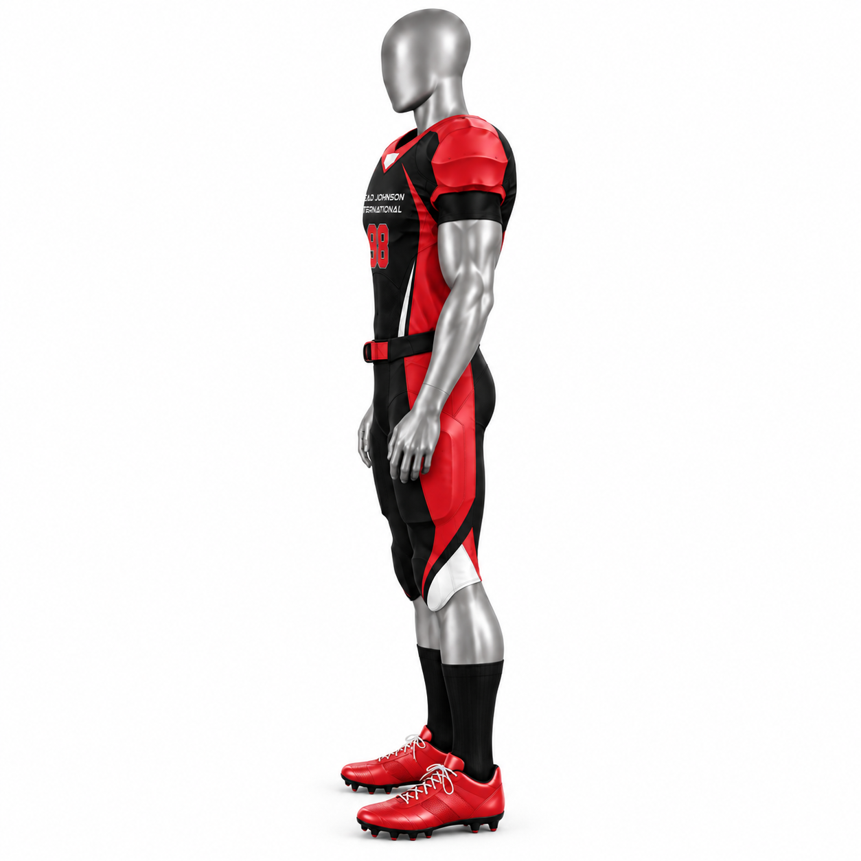 Men's Red American Football Uniform – Custom Football Jersey & Pants - Image 3