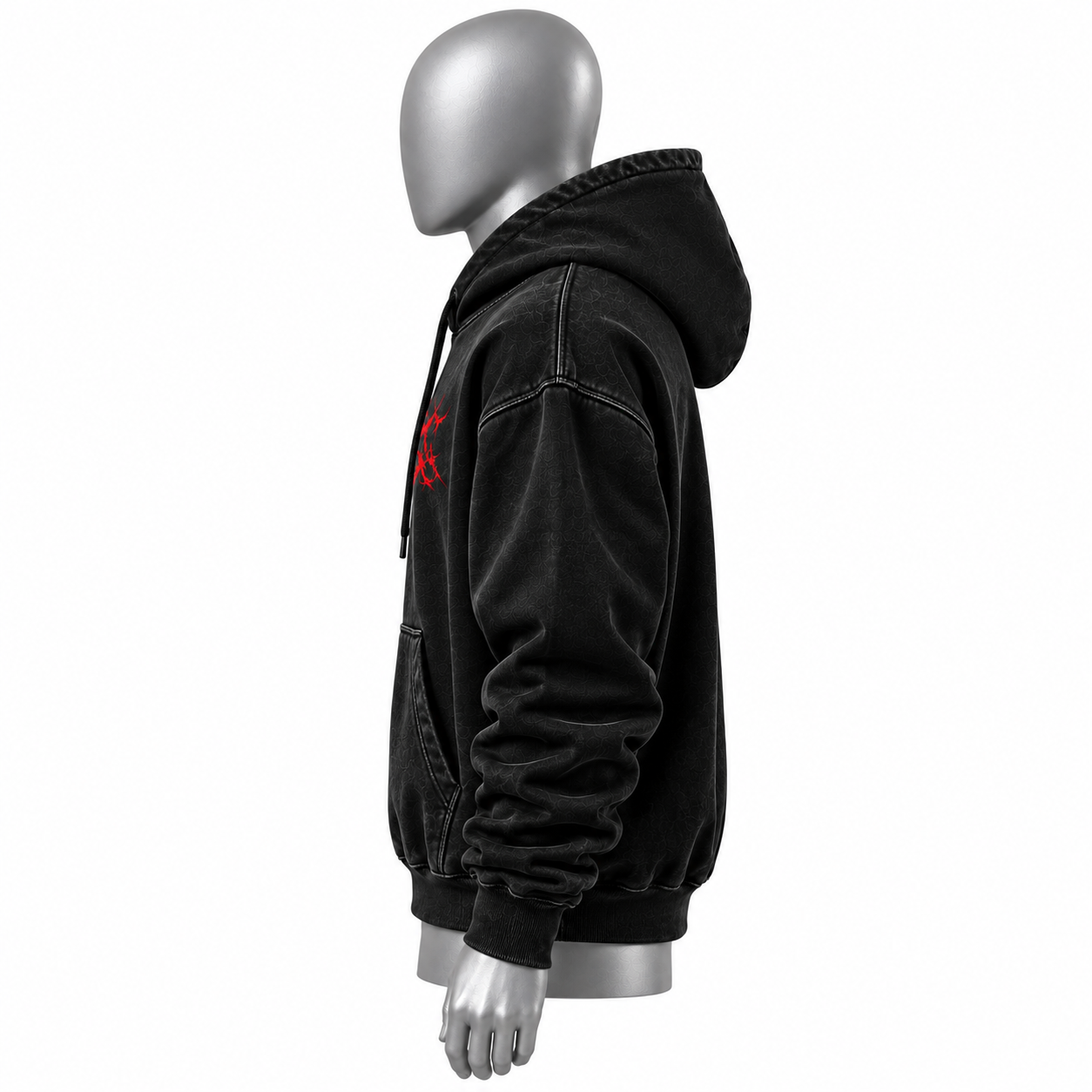 Men's Graphic Hoodie – Custom Black Streetwear Pullover Hoodie - Image 3