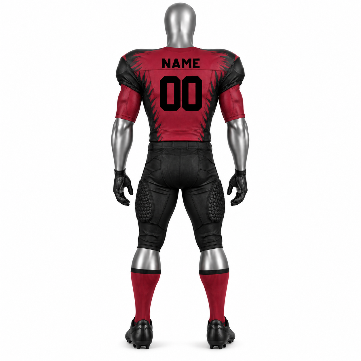 Men's Red Black American Football Uniform – Custom Football Jersey & Pants - Image 2