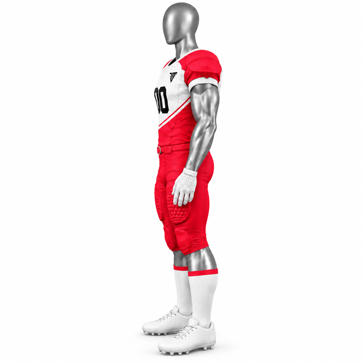 Men's Red White American Football Uniform – Custom Football Jersey & Pants - Image 3