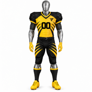 Yellow Black American Football Uniform with custom football jersey and pants