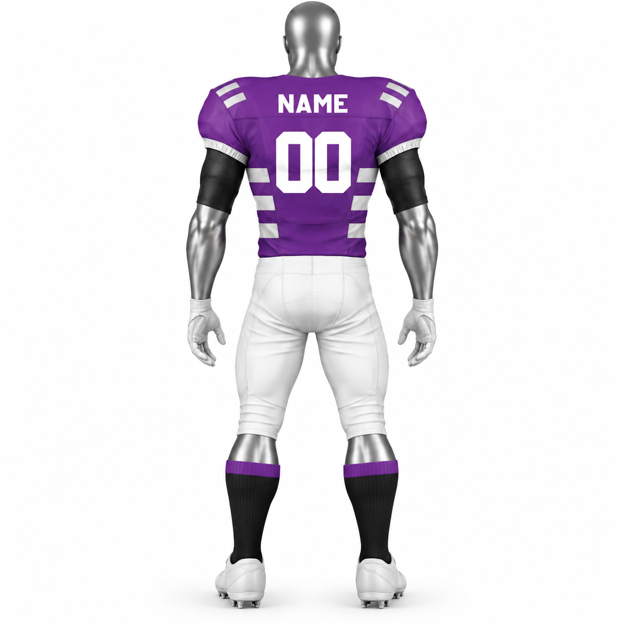 Men's Purple White American Football Uniform – Custom Football Jersey & Pants - Image 2