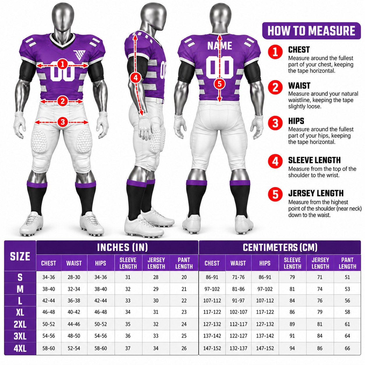 Men's Purple White American Football Uniform – Custom Football Jersey & Pants - Image 5