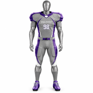 Men's American Football Uniform with custom purple grey football jersey and pants