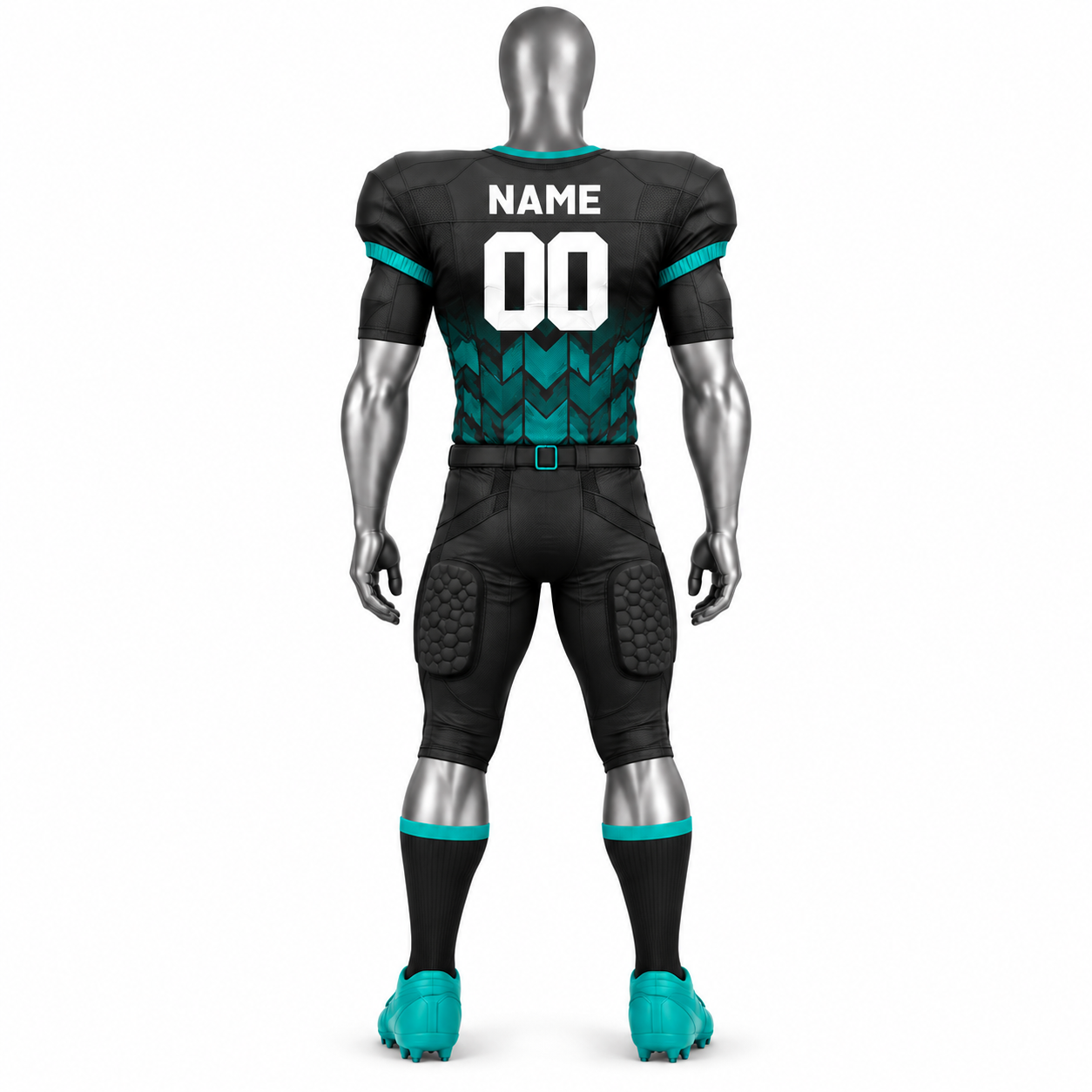 Men's Black American Football Uniform – Custom Football Jersey & Pants - Image 2