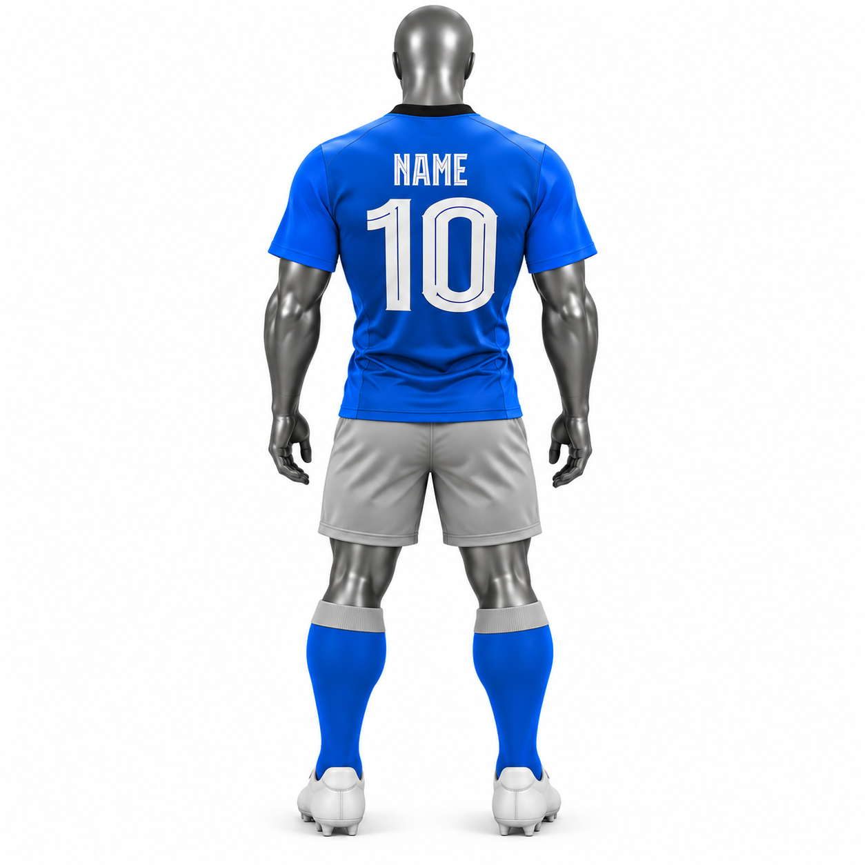 Men's Blue Rugby Uniform – Custom Blue & Grey Rugby Jersey Set - Image 2