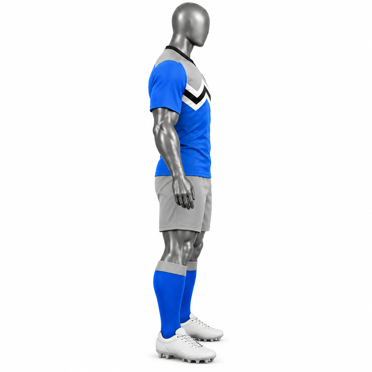 Men's Blue Rugby Uniform – Custom Blue & Grey Rugby Jersey Set - Image 3