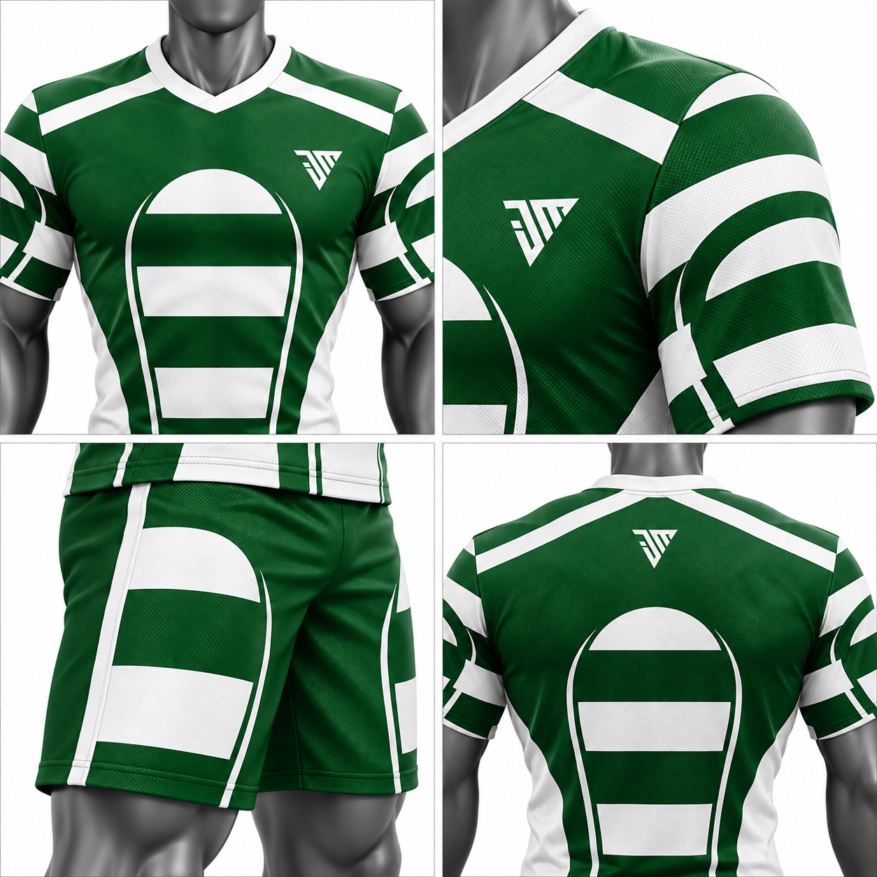 Custom Rugby Uniform – Green Rugby Jersey, Shorts & Socks - Image 4