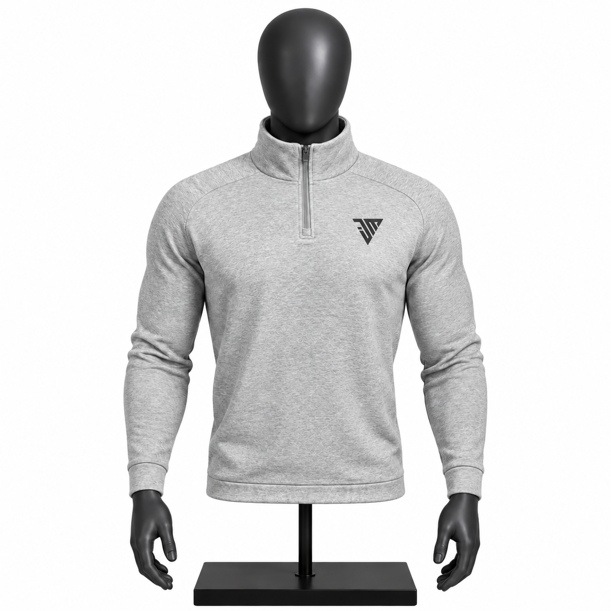 Men's Grey Quarter Zip Pullover custom sportswear top