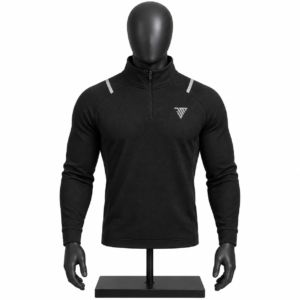 Men's Black Quarter Zip Pullover custom performance sportswear top