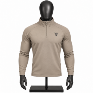 Men's Beige Quarter Zip Pullover custom sportswear top