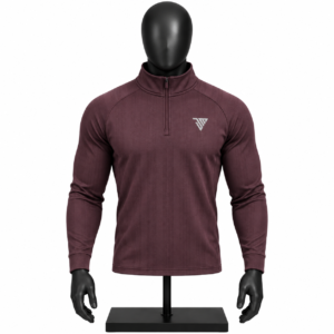 Men's Burgundy Quarter Zip Pullover custom sportswear top