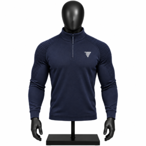 Men's Navy Quarter Zip Pullover custom sportswear top