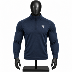 Men's Navy Quarter Zip Pullover custom sportswear top