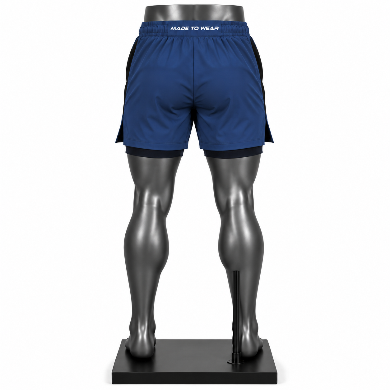 Men's 2 in 1 Shorts – Custom Blue Athletic Workout & Running Shorts - Image 2