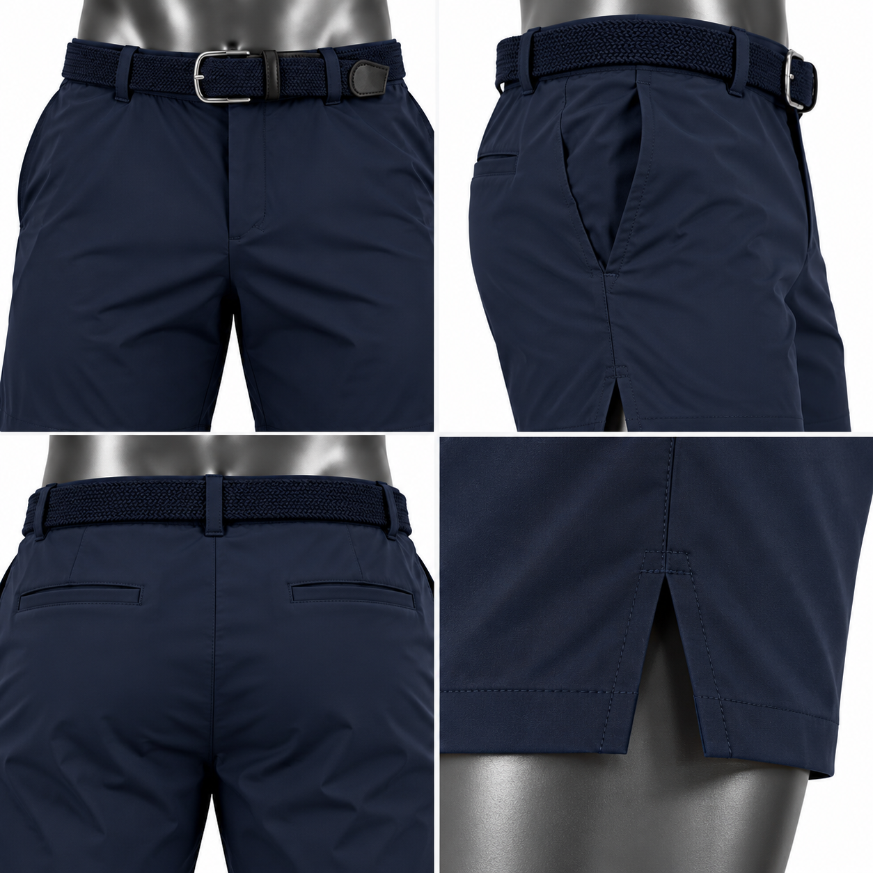 Men's Navy Casual Shorts – Custom Belted Summer & Everyday Shorts - Image 4