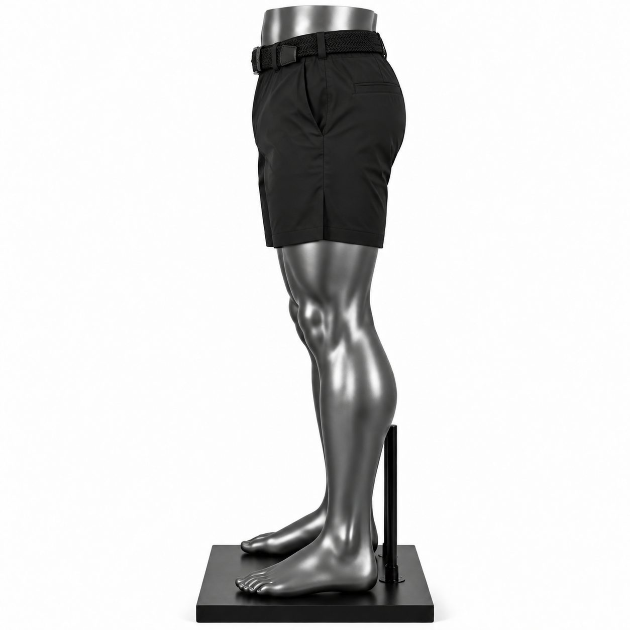Men's Performance Shorts – Custom Black Belted Performance Shorts - Image 3