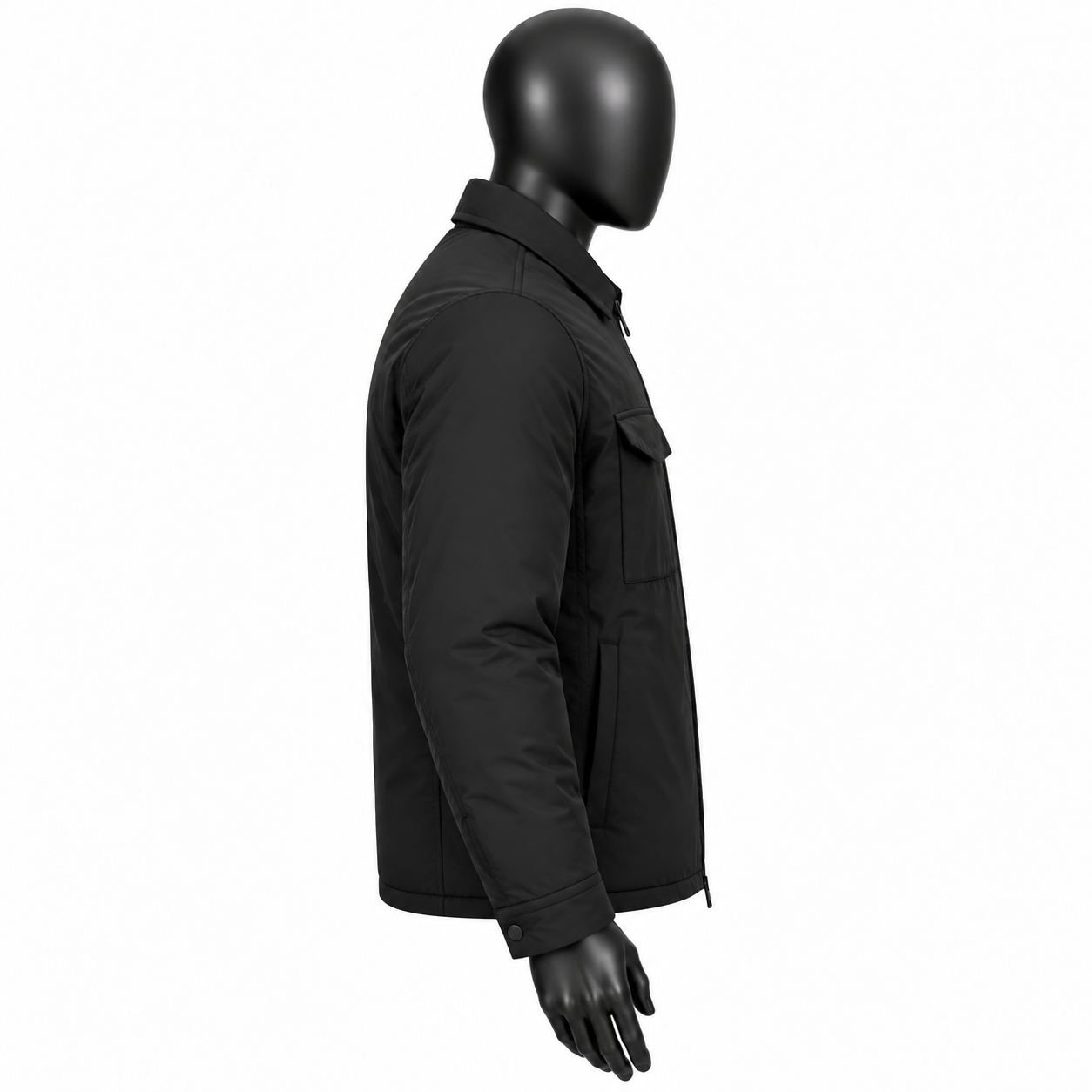 Men's Black Utility Jacket – Custom Zip Field Jacket - Image 3