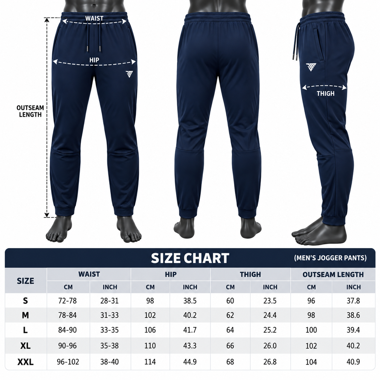 Men's Navy Jogger Pants – Custom Sportswear Track Joggers - Image 5