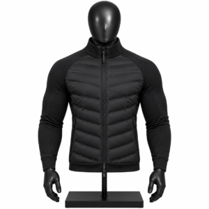 Men's Black Puffer Jacket custom quilted padded design