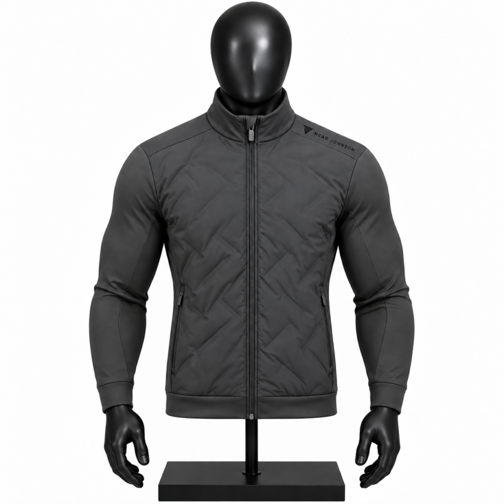 Men's Black Quilted Hybrid Jacket custom padded front