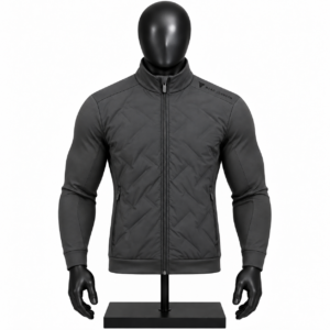 Men's Black Quilted Hybrid Jacket custom padded front