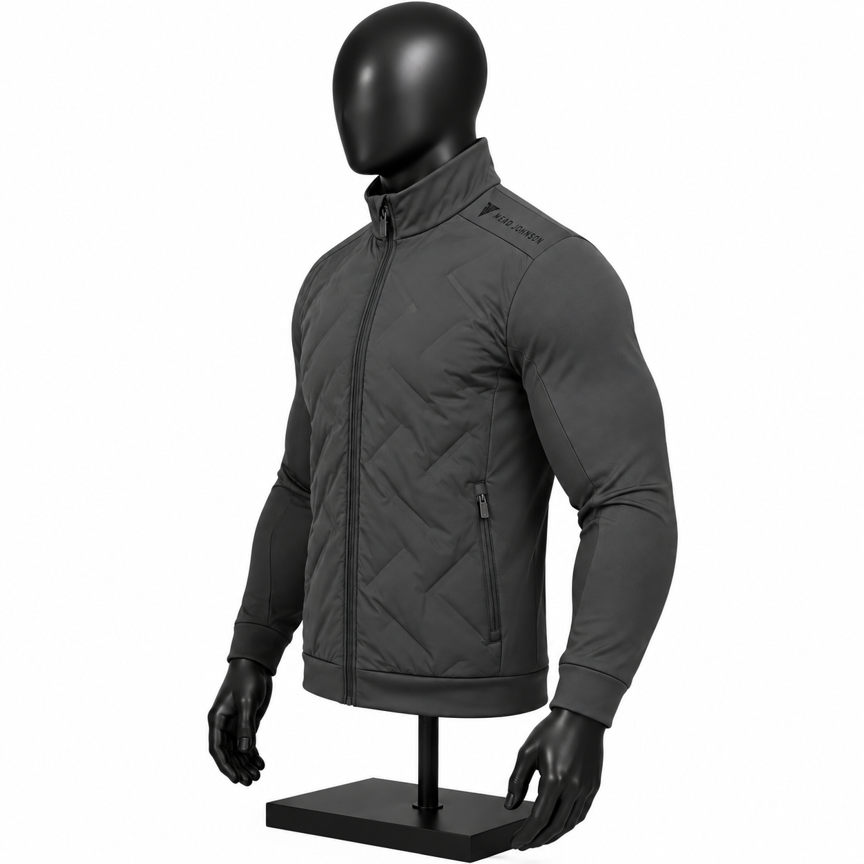 Men's Black Quilted Hybrid Jacket – Custom Puffer Jacket - Image 3