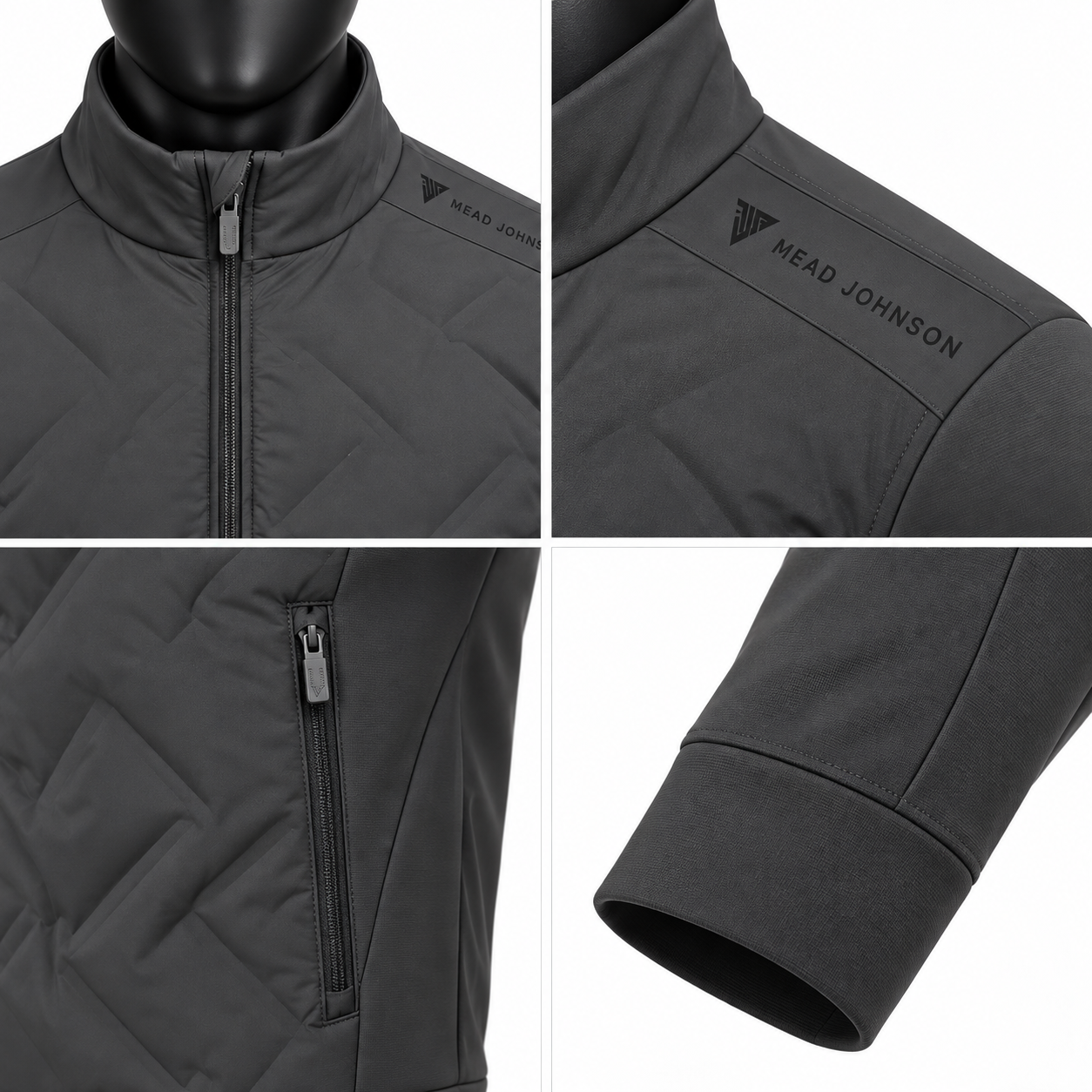 Men's Black Quilted Hybrid Jacket – Custom Puffer Jacket - Image 4