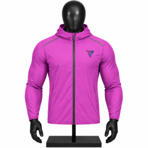 Men's Pink Hooded Windbreaker Jacket custom lightweight jacket
