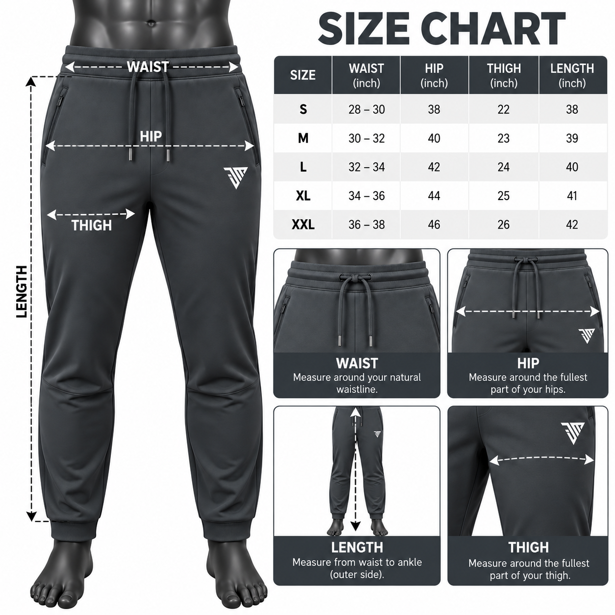Men's Charcoal Jogger Pants – Custom Sportswear Track Joggers - Image 5