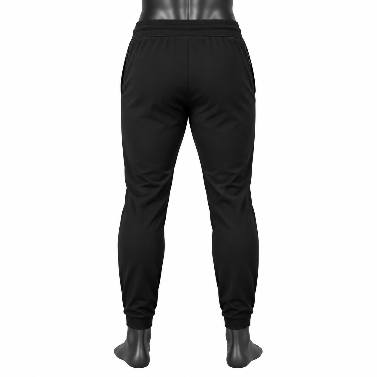 Men's Black Jogger Pants with Zipper Pockets – Custom Sportswear Joggers - Image 2