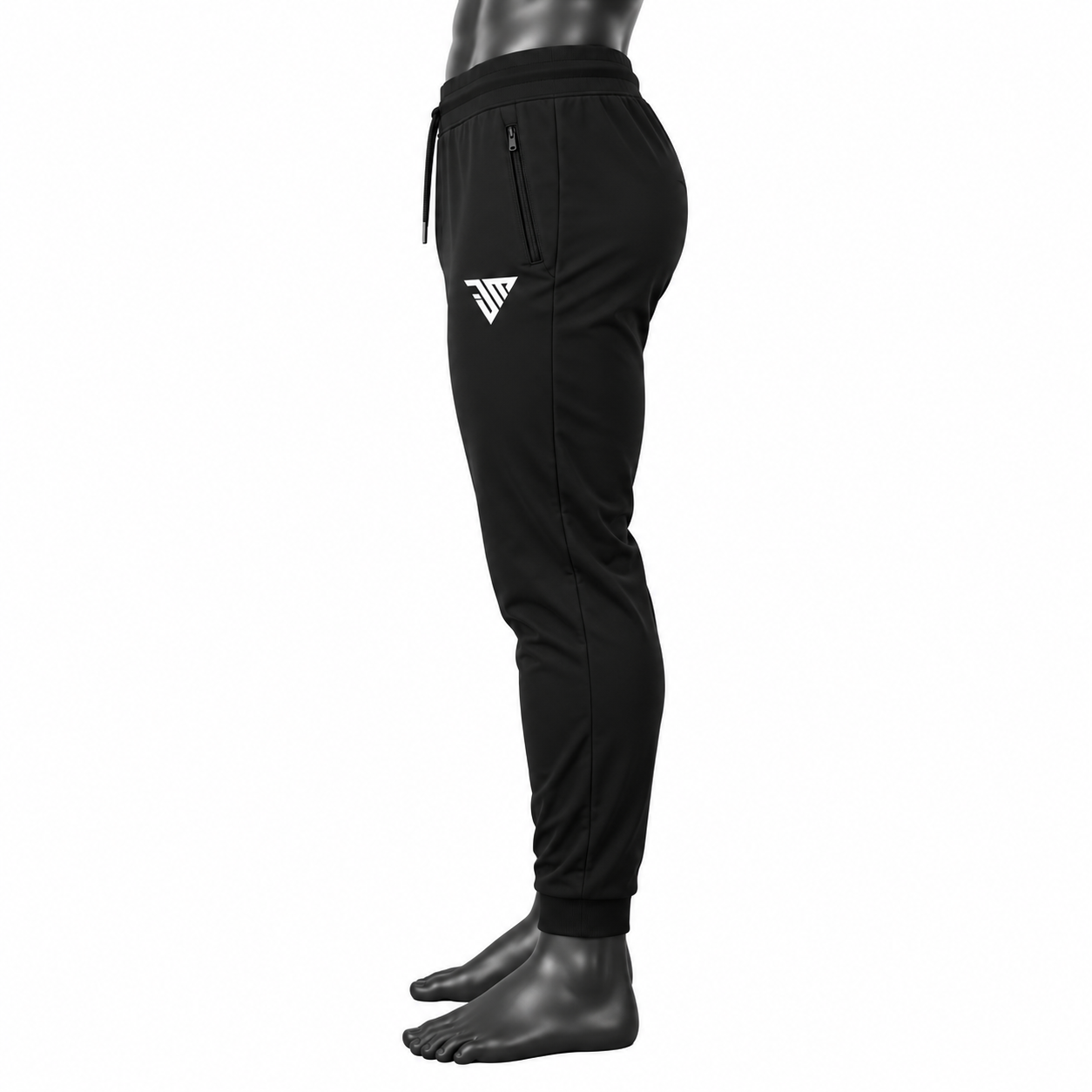 Men's Black Jogger Pants with Zipper Pockets – Custom Sportswear Joggers - Image 3